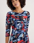 Wild Bouquet 3/4 Sleeve Midi Dress