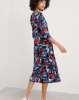 Wild Bouquet 3/4 Sleeve Midi Dress