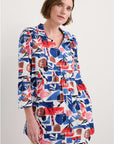 Fal Water Printed Tunic in Marine Forms Chalk