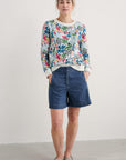 Bright Wave Printed Organic Cotton Sweatshirt