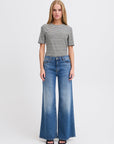Mira T-Shirt in Grey Melange and Black