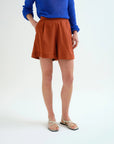 Brown Cotton Shorts