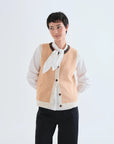 Orange and White Striped Knit Vest