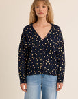 V Neck Polka Dot Cardigan