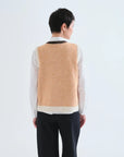 Orange and White Striped Knit Vest