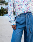 Romelle Wide Leg Jean in Ice Blue