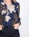 Mia Blouse in Blue Floral
