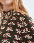 Floral Print Turtle Neck