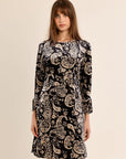Short Dress in Paisley Pattern