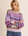 Fluffy Knit Sweater in Mauve