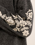Knit Sweater with Floral Embroidery