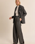 Flared Pleated Trousers