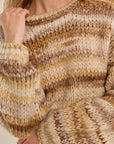 Tie Dye Knit Sweater in Camel
