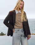 Short Fitted Cardigan in Camel