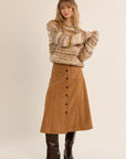 Tie Dye Knit Sweater in Camel
