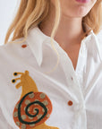 Shirt with Snail Embroidery