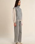Sleeveless Embroidered Turtleneck in Ash Grey