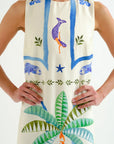 Long Dress with Palm and Mermaid print
