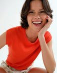 Soft Orange Knit Top