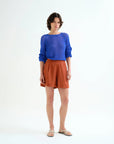 Brown Cotton Shorts