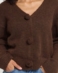 Povoke Cardigan in Chicory Coffee