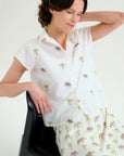 Shirt with Elephant and Palm Tree Print