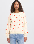 Kasura Sweater with Tangerine Hearts