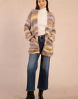 Open Knit Cardigan in Multicolour