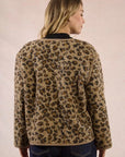 Textured Fur Effect Leopard Jacket