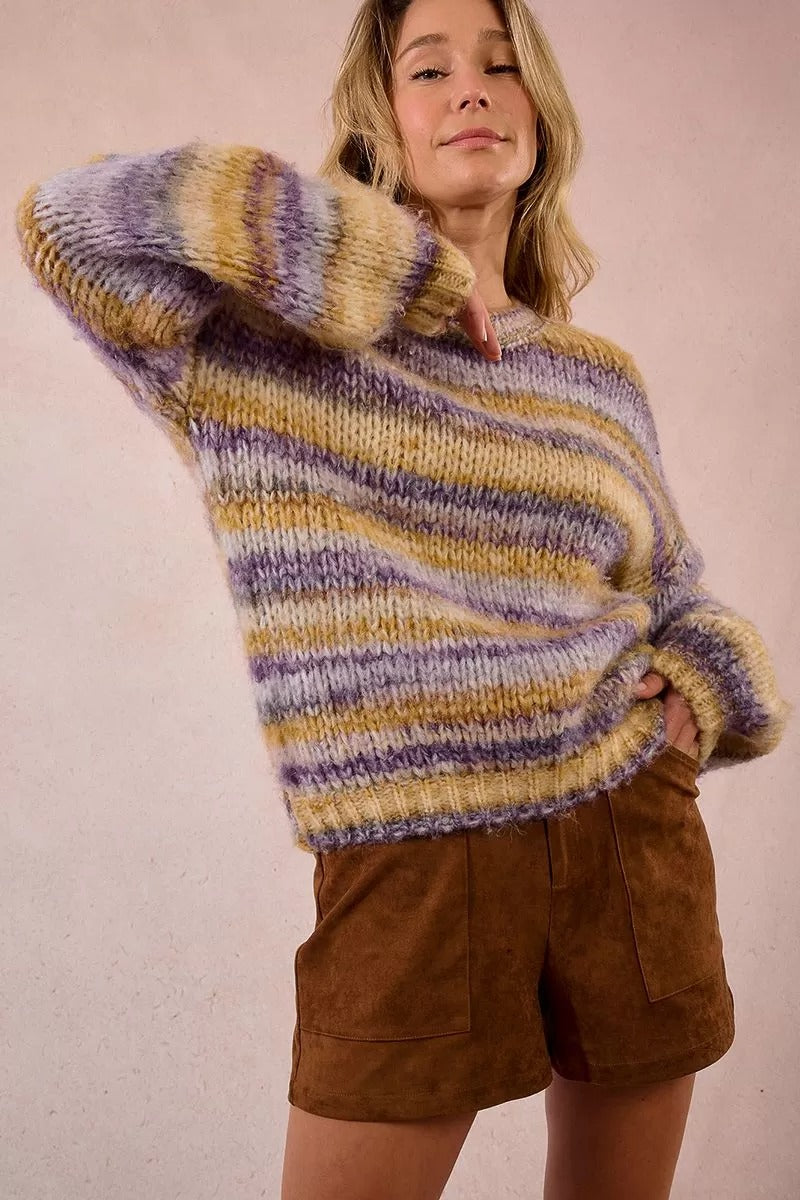 Yarn Tie Dye Knitted Sweater Tie Dye Knit Sweater