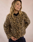 Textured Fur Effect Leopard Jacket