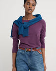 Easel Long Sleeve Top in Grape