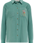 Karina Over Shirt in Teal Cord