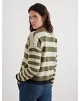 Pinwell Striped Cardigan in Bright Shape Light Olive Mix