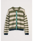 Pinwell Striped Cardigan in Bright Shape Light Olive Mix