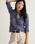 Larissa Shirt in Flax Flower Bright Orchid