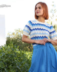 Mavis Short Sleeve Jumper in Blue