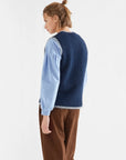 Navy Blue Wool Blend Knit Vest