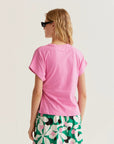Cotton Pink T-shirt with Side Knot