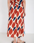 Graphic Print Midi Skirt