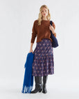 Chocolate Flower Print Skirt