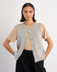 Sleeveless Cardigan in Grey