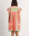 Short Sleeve Dress with Multicoloured Print
