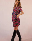 Short Printed Shift Dress