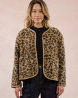 Textured Fur Effect Leopard Jacket