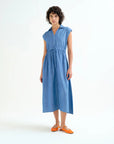 Cotton Chambray Dress in Light Blue