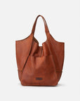 Leather Shoulder Bag BIBA Homer in Tan