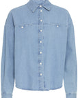 Archer Denim Shirt in Light blue washed