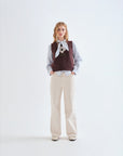 Brown Vest with Flower Detail