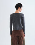 Grey Cardigan with Heart Shaped Buttons